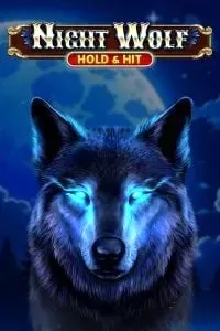 Glowing blue-eyed wolf under moonlight in Night Wolf Hold & Hit